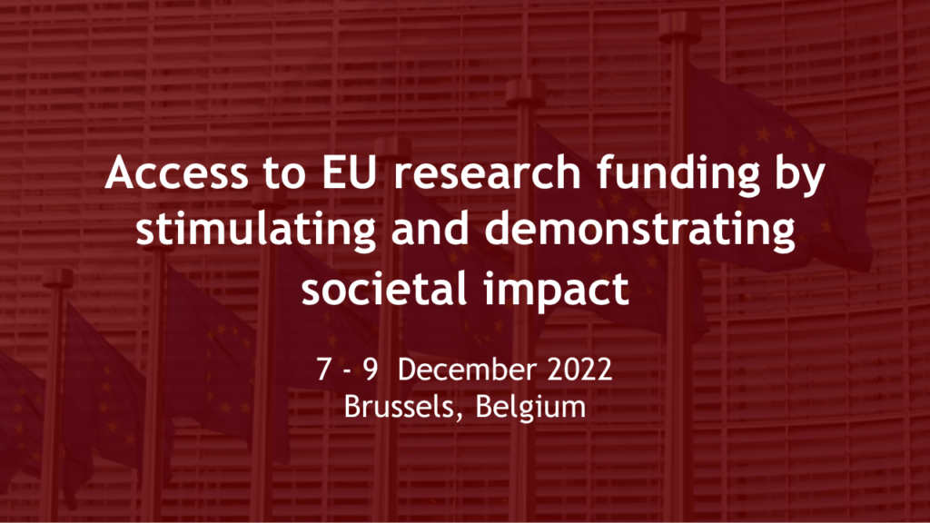 AESIS: Access to EU research funding by stimulating and demonstrating societal impact – 7-9 December 2022