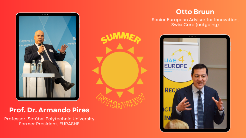 Faces of UAS4EUROPE: Prof. Dr. Armando Pires (formerly EURASHE) and Otto Bruun (SwissCore)