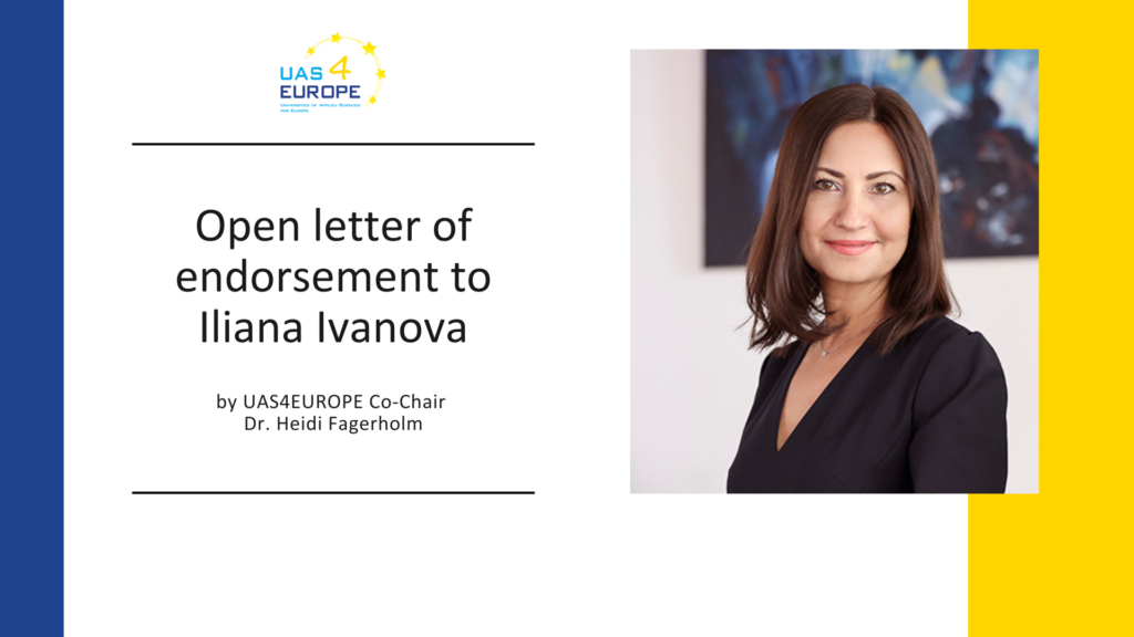 Open letter of endorsement to Commissioner Iliana Ivanova